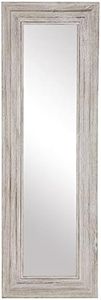 HOMCOM 64"x21" Rustic Wood Full Length Mirror, Farmhouse Decorative Wall Mirror, Hanging and Leaning Floor Mirror, Vertical or Horizontal, for Living Room Bedroom, Distressed Gray