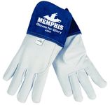 MCR Safety 4850XL Gloves for Glory Premium Grain Goatskin MIG/TIG Welder Men's Gloves with Split Cow Gauntlet Cuff, Natural Pearl, X-Large, 1-Pair