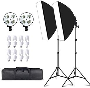 MSKIRA Softbox Continuous Lighting Kit Professional Photography 8x55W 5500K Softbox Continuous Light Studio Equipment for Portrait Product Fashion Shooting