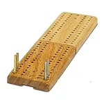 WE Games Wooden Folding Travel Cribbage Board with Metal Pegs, Small Size for Easy Travel