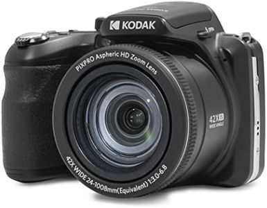 KODAK PIXPRO AZ425-BK 20MP Digital Camera 42X Optical Zoom 24mm Wide Angle Lens 1080P Full HD Video Optical Image Stabilization Li-Ion Battery 3" LCD Vlogging Camera (Black)