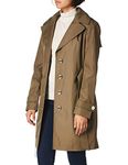 Calvin Klein Women's Single Breasted Belted Rain Jacket with Removable Hood, Truffle, X-Small