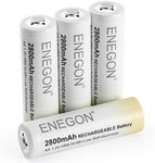 ENEGON Rechargeable Ni-MH AA Batteries, 1.2V 2800mAh High Capacity Double A Battery, 4 Count Pack, Recharge Batteries for Household and Outdoor Devices