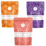 CalmGenix Foot Soak 3pcs Set - Lavender, Tea Tree & Vanilla Orange – Essential Oils & Dead Sea Salt | Helps Treat Nail Fungus, Athletes Foot | Foot Spa Bath Soak Moisturiser & Deodorizer for Hard Skin