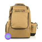 Innova Adventure Pack Disc Golf Backpack – Holds 25 Discs – Includes Mini, Disc Golf Bag (Sand/Coffee)