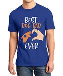 Caseria Men's Round Neck Cotton Half Sleeved T-Shirt with Printed Graphics - Best Dog Dad (Royal Blue, XL)