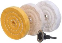 scottchen PRO Buffing Polishing Wheel 4in(100mm) for Drill 1/2 in (13mm) Arbor Hole with 1/4''(6mm) Shaft Fine Cotton Soft -3pcs