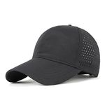 Oversize XXL Baseball Caps,Quick Dry Mesh Sports Hat for Big Heads 22"-25"，Waterproof Baseball Cap Adjustable Lightweight Running Sun Hat (Black)