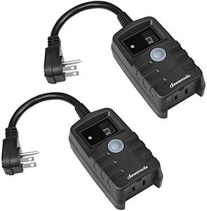 DEWENWILS Light Timer Outdoor Weatherproof, Countdown Photocell Sensor Timer with Electrical Grounded Outlets for String Light, 13 A, 1/2 HP, UL Listed 2 Pack