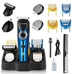 BarberBoss Men's 5 in 1 Grooming Kit, Precision Trimming for Nose, Ear, Hair, Beard, and Body with 39 Length Settings, Precision Control Dial, USB Rechargeable, 100% Waterproof and LED Display