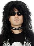 ALLAURA 80s Wig Rocker Wig Black Wig Men Mullet Rockstar Wigs Men Costume Heavy Metal Big Hair Band – Punk Rock Wig Party Wig