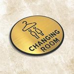 Bright Wood Craft CHANGING ROOM DOOR Sign Premium Gold Finish Acrylic Easy to Mount Self-Adhesive Tape Signage for Office-Hotel-Society-Resort-Business-Corporate-Hospital Etc