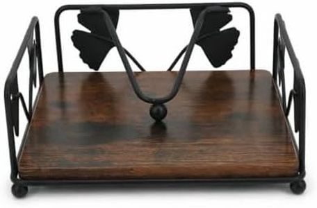 Wooden Napkin Holder for Table, Durable Table Napkin Dispenser with Weighted Arm,Farmhouse Napkin Holder for Table, Kitchen and Countertops,7" x 7"