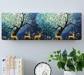 Beatiful Designer Ac Cover / Printed Air Conditioning Dust Cover Folding Design Cover For Indoor And All Type AC Split Cover (Deer Forest [ 1.5 TON ])