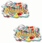 Nivaraprint Denmark Country Theme Souvenir Wooden Fridge Magnet for Decoration (Pack of 2) | Denmark Printed Stylish Decorative Refrigerator Magnet for Memories and Gift