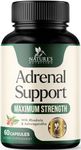 Adrenal Support & Cortisol Manager Health Complex 1300mg - Max Potency Stress Relief & Adrenal Fatigue Supplement with Ashwagandha, Licorice Root, Rhodiola Rosea & Other Herbs, Non-GMO - 60 Capsules