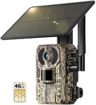 SEHMUA 4G LTE Cellular Trail Cameras with 2K HD Live Streaming, Game Camera Includes SIM Card & Solar Panel, Remote Phone Access & Playback, Motion Activated & 0.2s Trigger Time, Night Vision, IP66