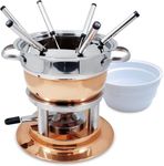 Swissmar F66415 Lausanne Fondue Set 11-Piece, Copper/Stainless Steel, 1.8L, Multi-Purpose Fondue Set for Meat, Cheese and Chocolate, Gift Boxed