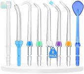 Replacement Heads for Waterpik, Waterpik Water Flosser Replacement Tips for Water Flosser Deep Cleaning Teeth (8 Aquaflosser Tips) (8 Tips Combo)