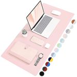 TOWWI Dual Sided Desk Pad, Large Desk Mat, Waterproof Desk Blotter Protector Mouse Pad, Leather Desk Pad Large for Keyboard and Mouse (36" x 17", Blue/Pink)