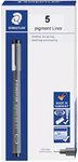 STAEDTLER Pigment Liner, Fineliner Pen for Drawing, Drafting, Journaling, 0.3mm, Black, Box of 5 Pens, 308 03-9M