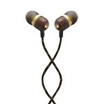 House of Marley Smile Jamaica In-Ear Headphones - In-line Microphone with 1-button Remote, Noise Isolating, Durable, Tangle-free cable, EM-JE041-BA Brass