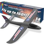 Refresh Sports Foam Airplanes For Kids: Airplane Toy Glider Plane With Easy Glide Design Styrofoam Air Planes Toy Airplane Gliders Outdoor Toys For Boys & Girls All Ages. Gift For 4-10 Year Old-Grey