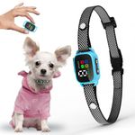 Tiny Bark Collar for Small Dogs 5-15 lbs and Puppies - No Shock Anti Barking Collar - Rechargeable Smart Collar for Dog Training with 7 Sensitivity Levels and 3 Beep&Vibration Modes (Blue)