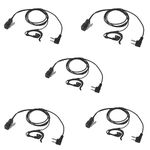 Pdflie Ear-Clip Wrap Around VOX PTT EarPiece Walkie Talkie Headset for Midland t71 t71vp3 AVPH3 AVPH4 AVPH5 AVPH7 AVPH8 LXT 600 GXT 1000 GXT1000VP4 LXT500VP3 GXT1050VP4 GXT1000XB GMRS Radio(5Pack)