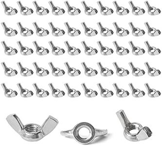 Dveda 50 PCS 1/4"-20 Wing Nuts, 304 Stainless Steel Butterfly Nut, Wing Nuts