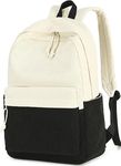 BTOOP School Backpack for Teens Large Corduroy Bookbag Lightweight Girls Boys Casual High School College 17 inch Laptop Travel Bag, Corduroy-white+black, 17 inch