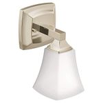 Moen YB5161NL Voss Collection 1 Dual-Mount Bath Bathroom Vanity Light Fixture with Frosted Glass, Polished Nickel