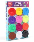 Play Nation Premium 12 in 1 Dough Clay Set for Kids | Vibrant Colors, Creative Designs, 12 Plastic Moulds | Art & Craft Activity Birthday Gift Toys for Boys & Girls | 3+ Years | 300 g