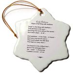 3dRose Snowflake Ornament - Emily Dickinson Hope is The Thing with Feathers - 3-inches (ORN_305645_1)