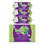 Kandoo Melon Flushable Moist Toilet Tissues, 4 x 60 Wipes (Total 240 wipes), Biodegradable and Plastic Free, Toilet Training Wet Toilet Tissues, Melon Scented, Toddler Wipes, Multipack