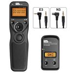 Wireless Shutter Release Timer Remote Control with 2 Connecting Cables E3/N3, Pixel Shutter Release Cable Compatible for Canon Eos Cameras, 80M+ Remote Distance