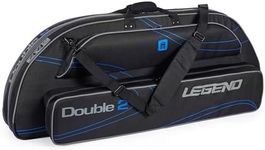 Legend Double 2 Compound Bow Travel Case - Archery Case with Foam Padding, Nylon Material, Storage Pockets for Accessories - Heavy-Duty Bow Soft Case, Fits MTM Arrow Carry Case & 2 Bows - 44.8x17