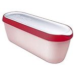 Tovolo Glide-A-Scoop Ice Cream Tub Reusable Container with Non-Slip Base, Stackable on Freezer Shelves, BPA-Free, 1.5 Quart, Cayenne