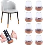 16 PCS Clear Silicone Chair Leg Floor Protectors, Silicone Chair Leg Caps with Wrapped Felt, Chair Leg Silicone Covers Smooth Moving Chair Feet Protectors, No Scratches No Noise, (Round, 0.75")