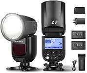 NEEWER Z1-C TTL Round Head Speedlite Flash Kit for Canon Camera, 76Ws 2.4G 1/8000s HSS Speedlight with Modeling Lamp, Two 2600mAh Lithium Battery and USB Charger, 480 Full Power Shots, 1.5s Recycling