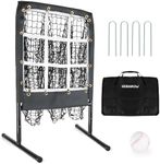 GEBAROW Baseball Pitching Net with 9 Target Pockets, 2x2ft Baseball Practice Net, Adjustable Baseball Training Equipment for Sporting Goods, Namely, Carriers Specially Adapted for Sport Balls