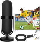2024 Upgraded Indoor TV Aerial for Smart TV with Booster Signal amplifier & 16.4 FT Cable - Digital TV Antenna 380+ Miles Long Range Support 4k/HDTV/1080P for Freeview TV local channels