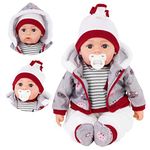 Bibi Doll - 20" Lifelike Large Size Soft Bodied Baby Doll Girls Boys Toy With Dummy & Sounds (Grey)