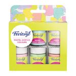 Fevicryl Multi Surface Pastel Acrylic Colours Kit 6 Shades X 15Ml | Ideal For Wood, Glass, Canvas, Metal, Plastic, Mould It | For Hobbyists, Artists, Diy Art And Craft - Pack of 1