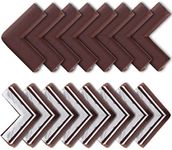 Bebe Earth - Baby Proofing Edge and Corner Guard Protector Set (16 Corners) - Safety Bumpers - Child Proof Furniture and Tables - Pre-Taped Bumper Corners (Brown)