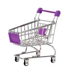 KGR Splash Miniature Mini Trolley, Mini Supermarket Shopping Cart Trolley, Table Decor, Stainless Steel Mobile Holder, Kids Playing Trolley (Multicolor)