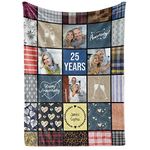 Personalized for Wife Husband Boyfriend Girlfriend, Customized Photo Collage Fleece or Sherpa Quilt Throw Blanket (Sherpa6080)