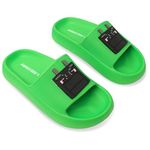 Minecraft Boys Sliders or Flip Flops for Beach and Pool - Boys Gifts (Green Dragon Sliders, 1.5-2.5 UK)