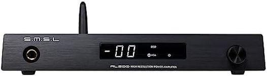 S.M.S.L AL200 Stereo Integrated Amplifier, 2-Channel Class D Audio Headphone Amp, MA5332MS Chip XMOS XU-316 MQA DSD Native 256, RCA/Bluetooth/USB/Coaxial/Optical Input with IR Remote Control