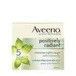 Aveeno Night Cream, Positively Radiant Intensive Brightening Face Moisturizer, 48 mL